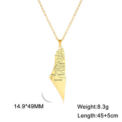 Cazador Israel Map Pendant Necklace