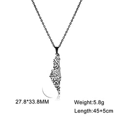 Cazador Israel Map Pendant Necklace